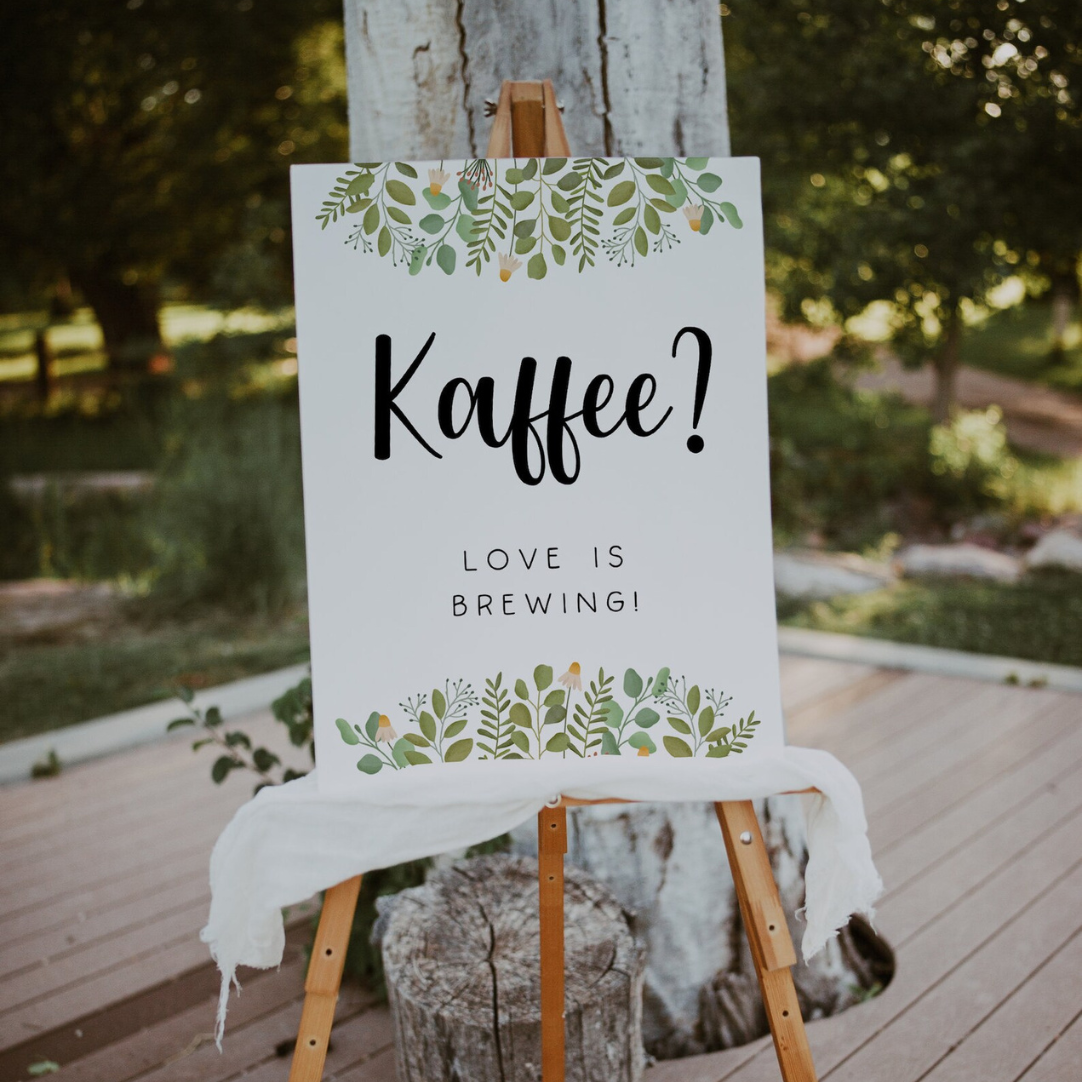 Schild Hochzeit Kaffee Wagen - Hochzeitsdeko Schild Coffee