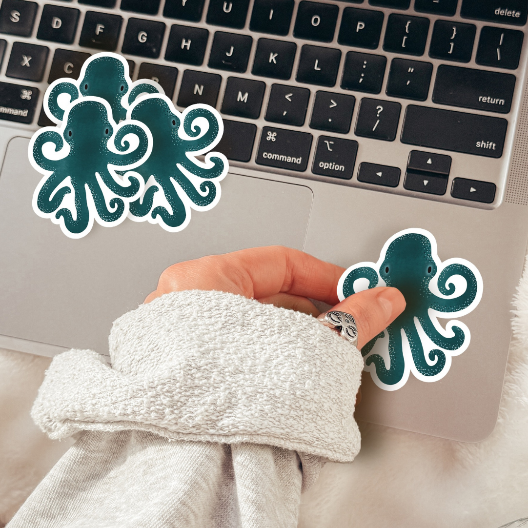 Sticker Krake Vinyl Sticker - Aufkleber Meerestiere Kraken Kiss Cut Oktopus