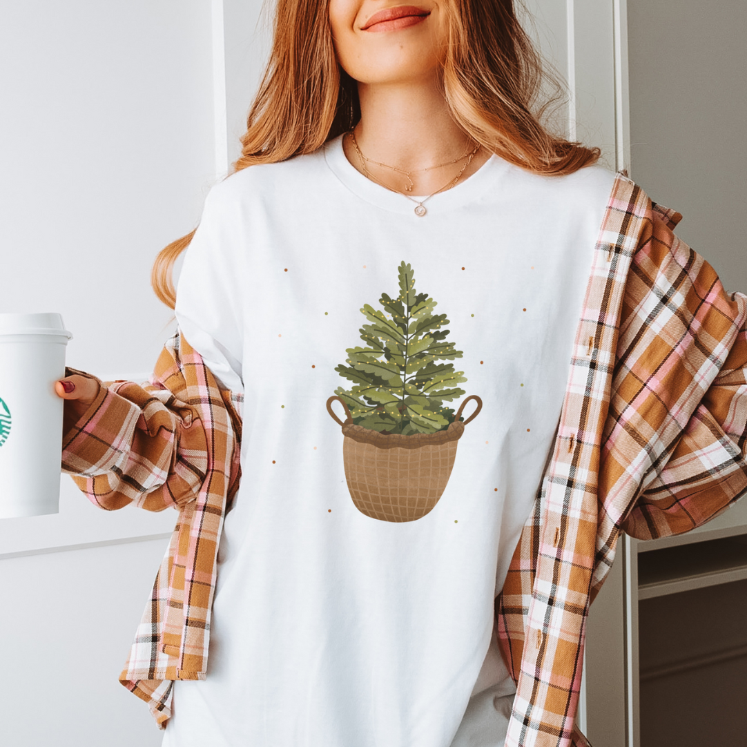 Tshirt Weihnachten Tannenbaum im Korb BIOBAUMWOLLE - Christmas Weihnachtsbaum