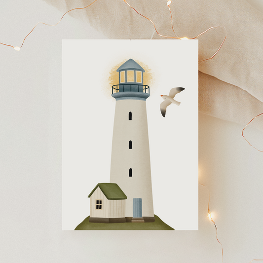 Postkarte Leuchtturm Nordsee Meer Reise - Postkarte Norwegen Karte Ozean