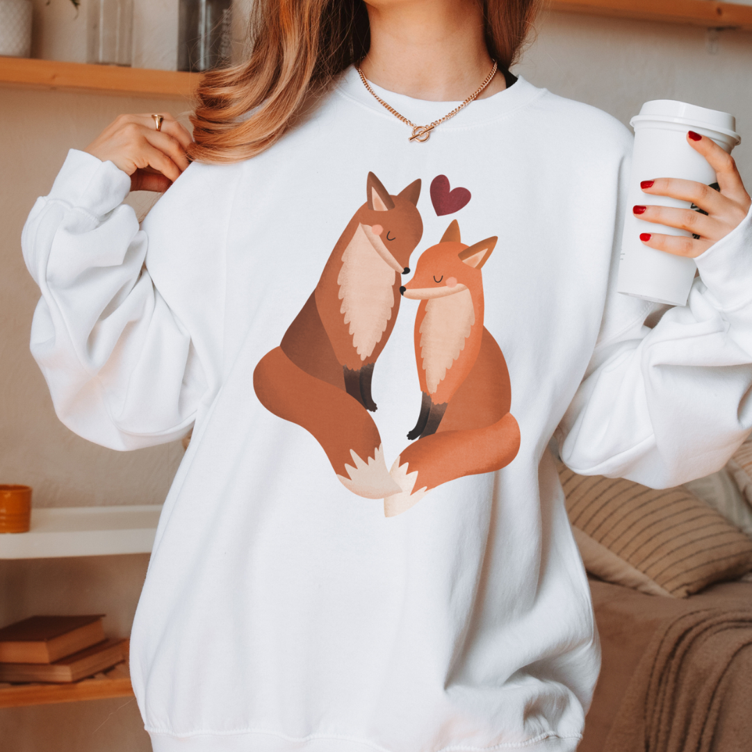 Pullover Füchse Liebe BIOBAUMWOLLE - Paarpulli Fuchs Geschenk