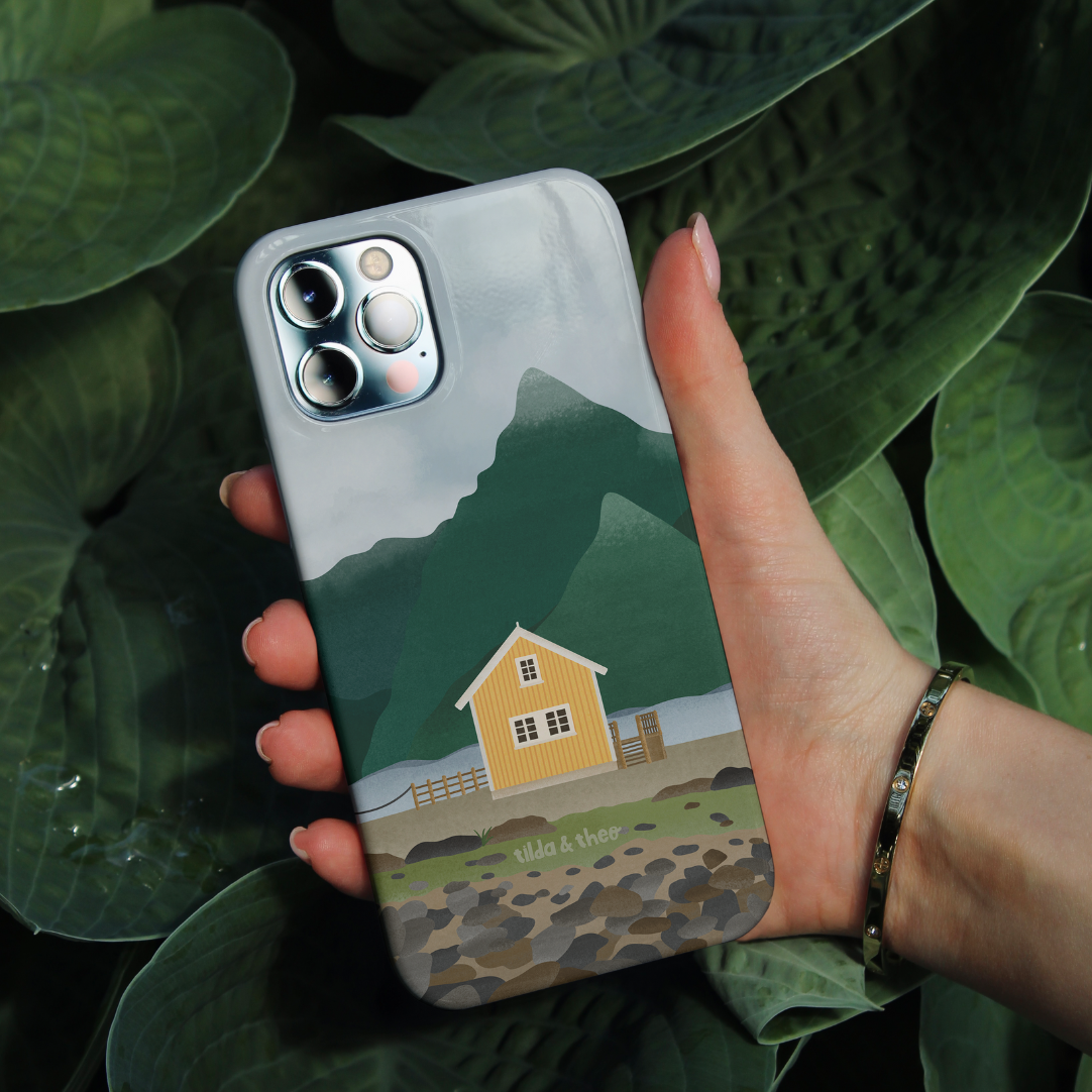 Handyhülle Norwegen Reise für iPhone - Hard Case Hülle Berge