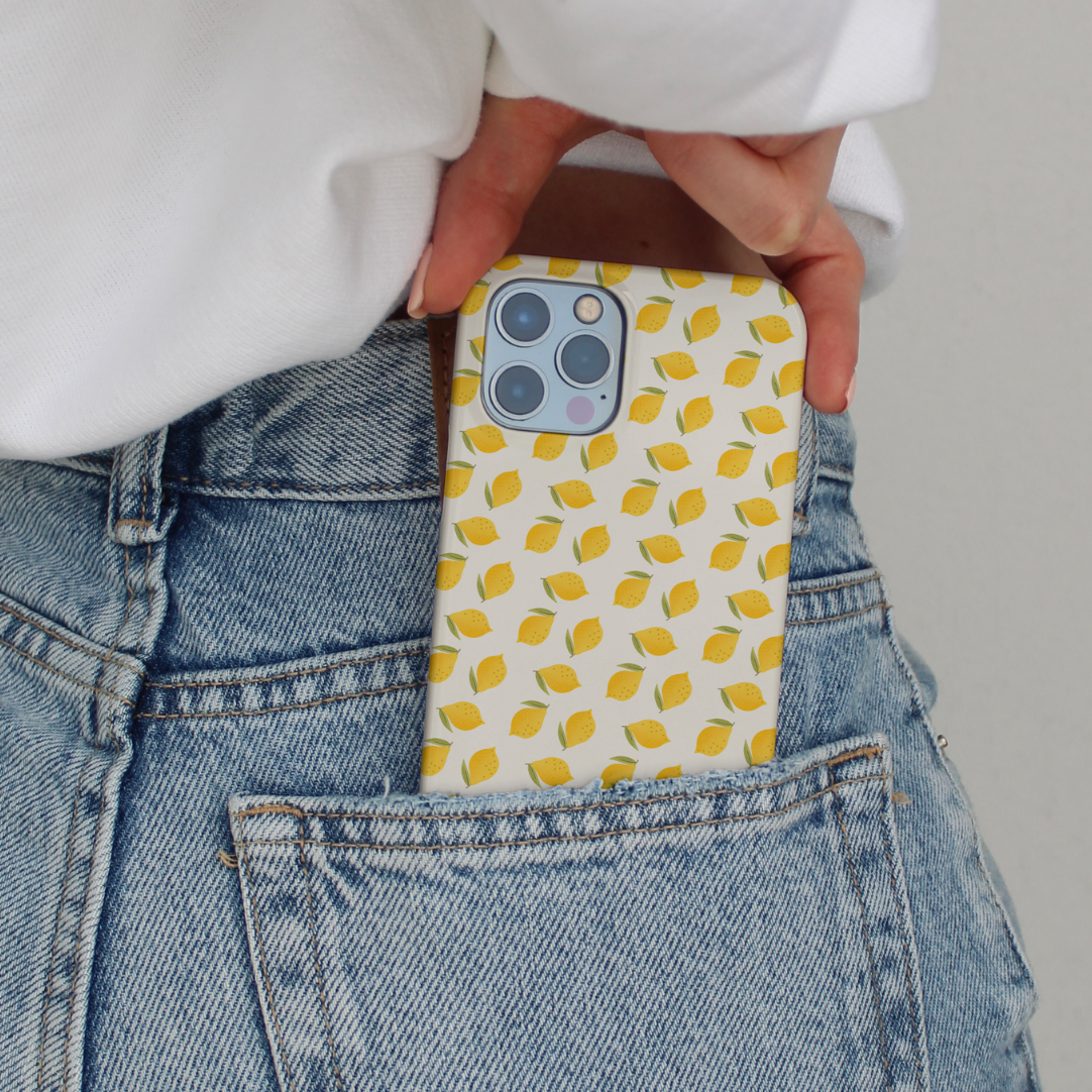 Handyhülle Zitrone Sommer für iPhone - Hard Case Hülle Zitronenmuster Limone