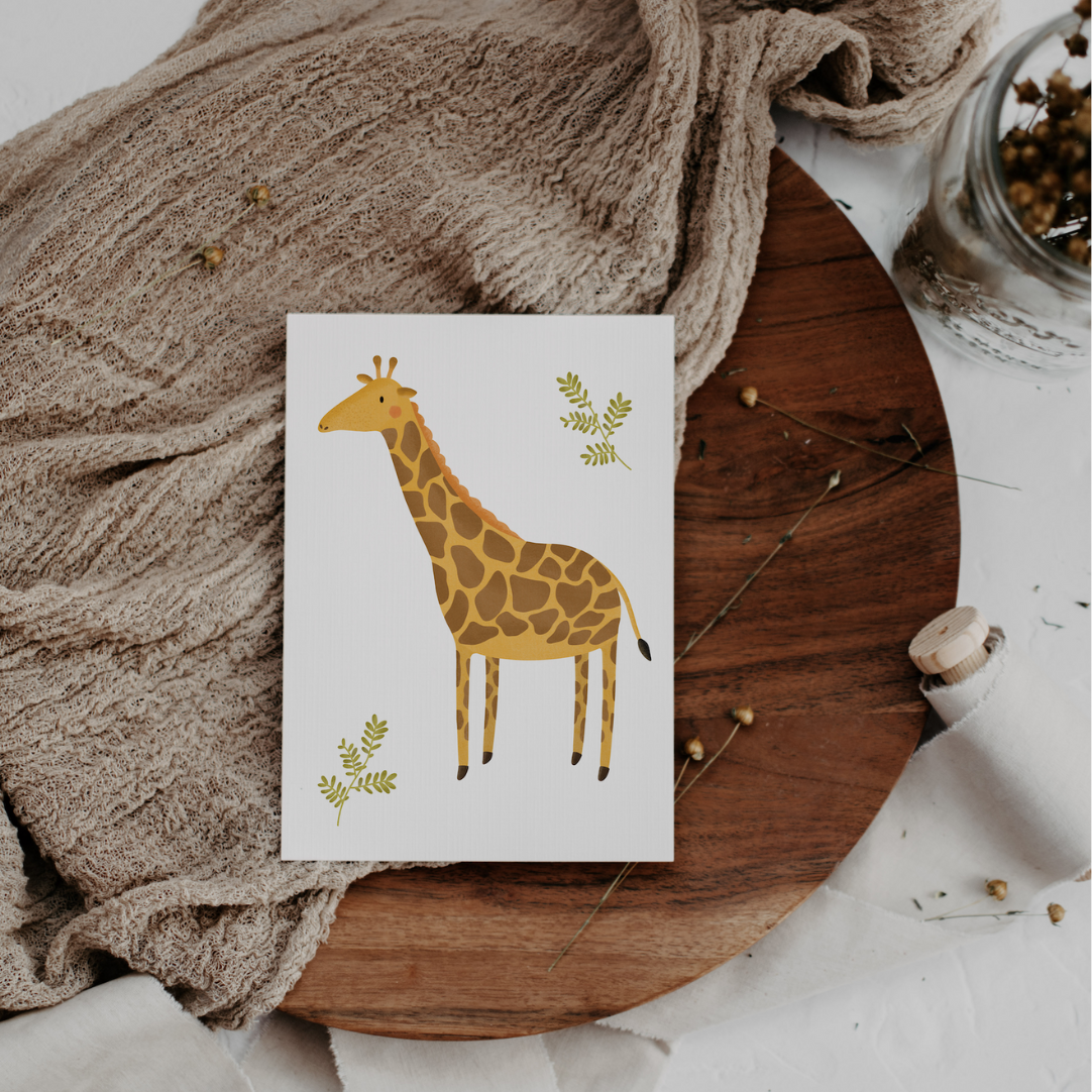 Postkarte Giraffe A6 Postkarte Kinder - Tiere Glückwünsche Geburtstag