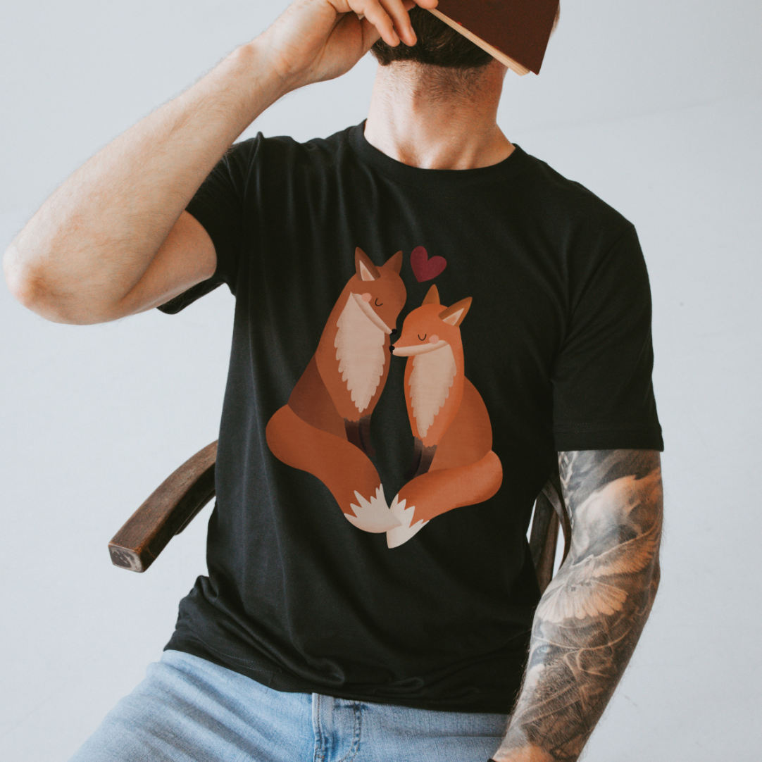 T-Shirt Füchse Liebe - BIOBAUMWOLLE Paarshirt Fuchs Geschenk