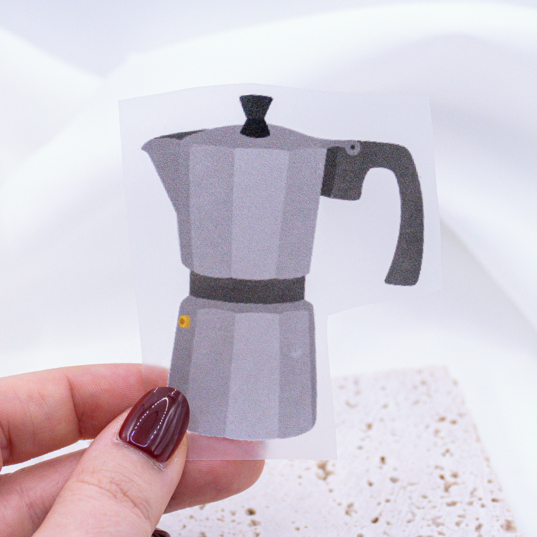 Bügelbild Kaffee French Press Aufnäher Barista - Geschenk Shirt verzieren Iron On Patch