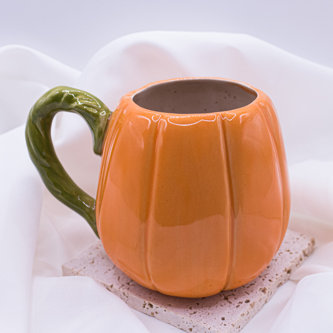 Tasse Kürbis handbemalt Halloween - Herbst Tasse Kaffeetasse Kürbisform