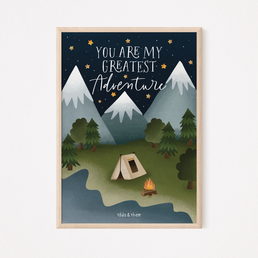 zelt adventure Poster Abenteuer Liebe "you are my greatest adventure"
