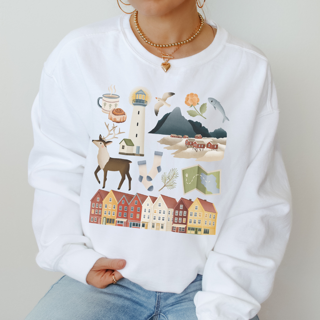 Pullover Norwegen Reise Skandinavien - Reiseshirt Cozy Sweater Lofoten Shirt Souvenir