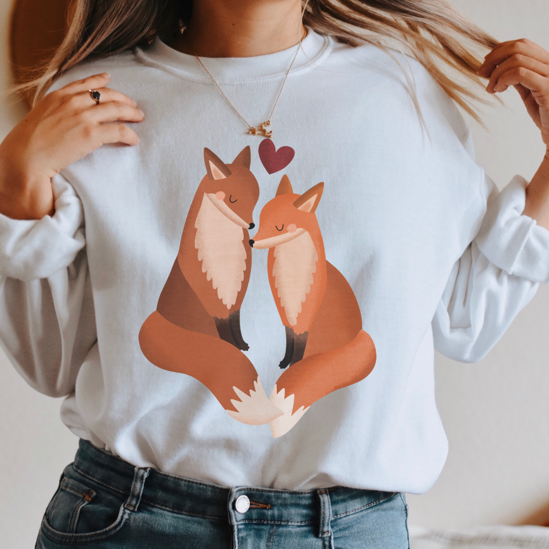 Pullover Füchse Liebe BIOBAUMWOLLE - Paarpulli Fuchs Geschenk