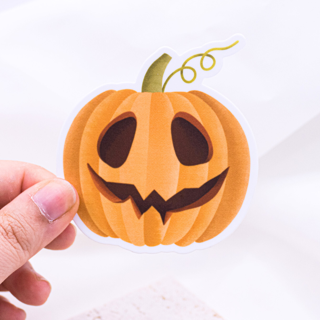 Sticker Kürbis Halloween Herbst - Vinyl Aufkleber Kürbisgesicht