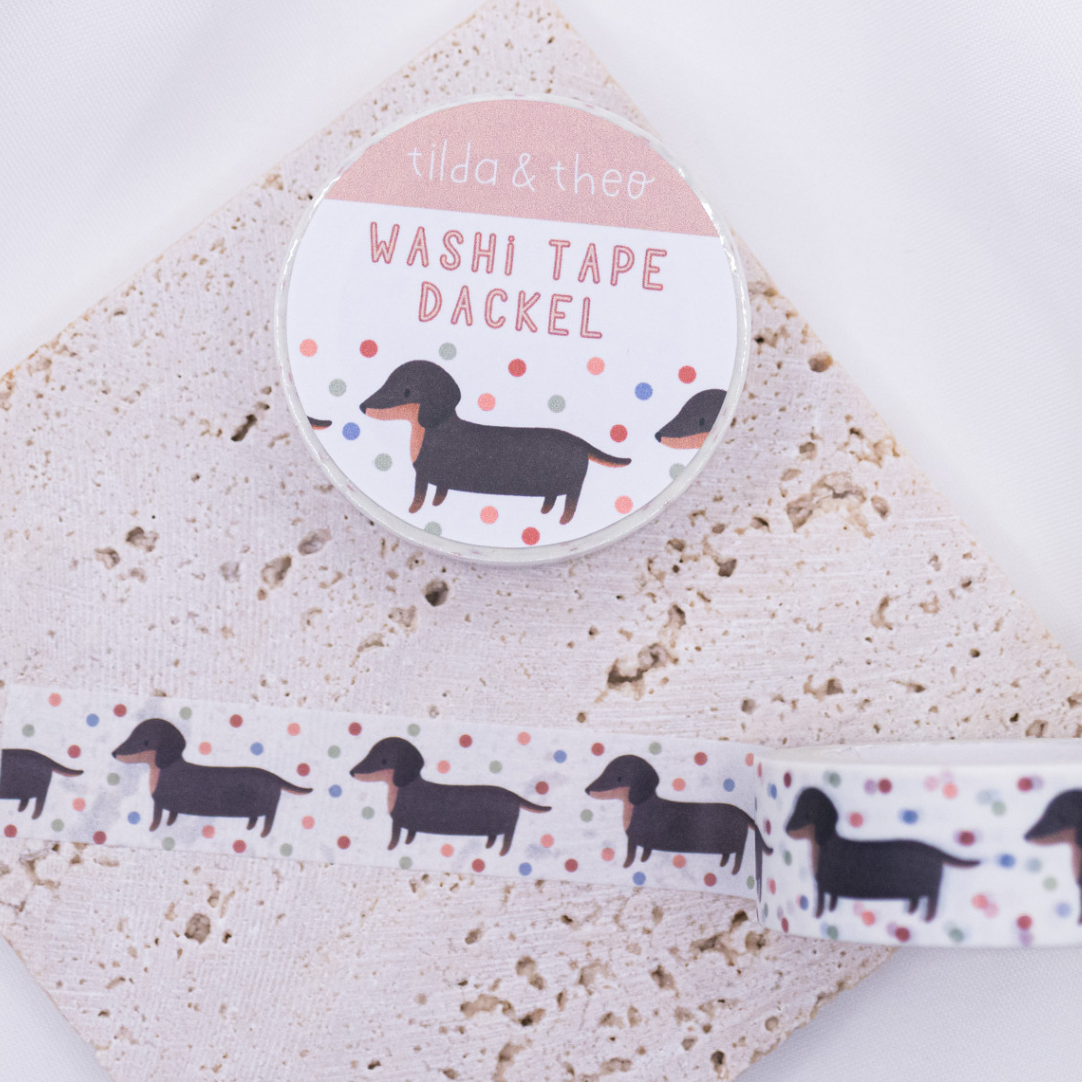 Washi Tape Dackel - Klebeband Hund Washi Tape Masking Tape Hunderasse