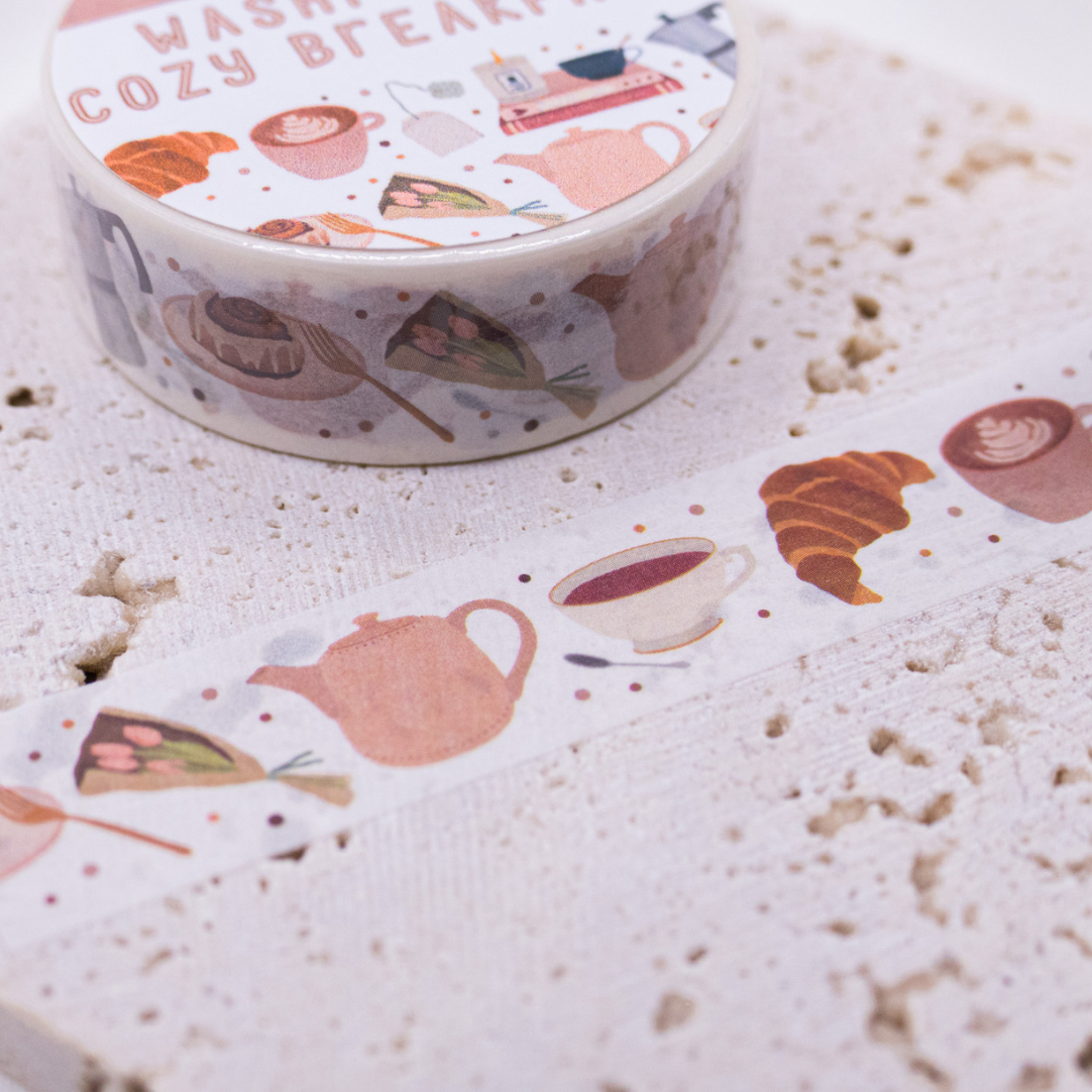 Washi Tape Frühstück Kaffee Klebeband Breakfast Pattern - Cozy Brunch Washi Tape