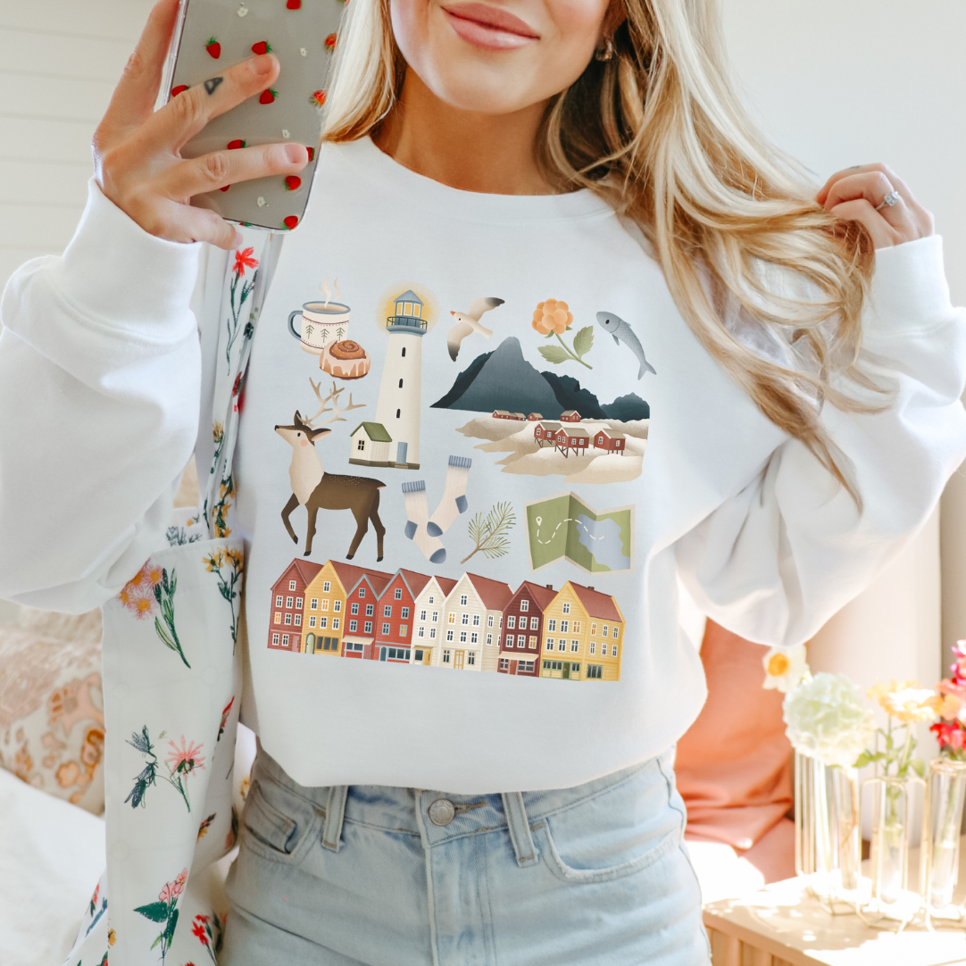 Pullover Norwegen Reise Skandinavien - Reiseshirt Cozy Sweater Lofoten Shirt Souvenir
