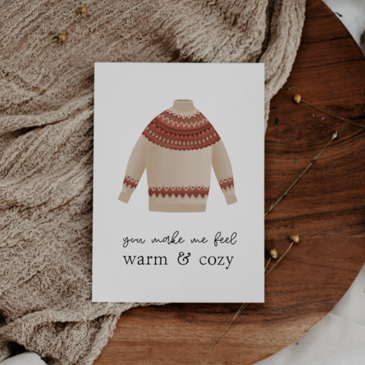 Postkarte Norweger-Pullover - warm & cozy