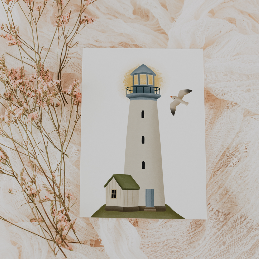 Postkarte Leuchtturm Nordsee Meer Reise - Postkarte Norwegen Karte Ozean