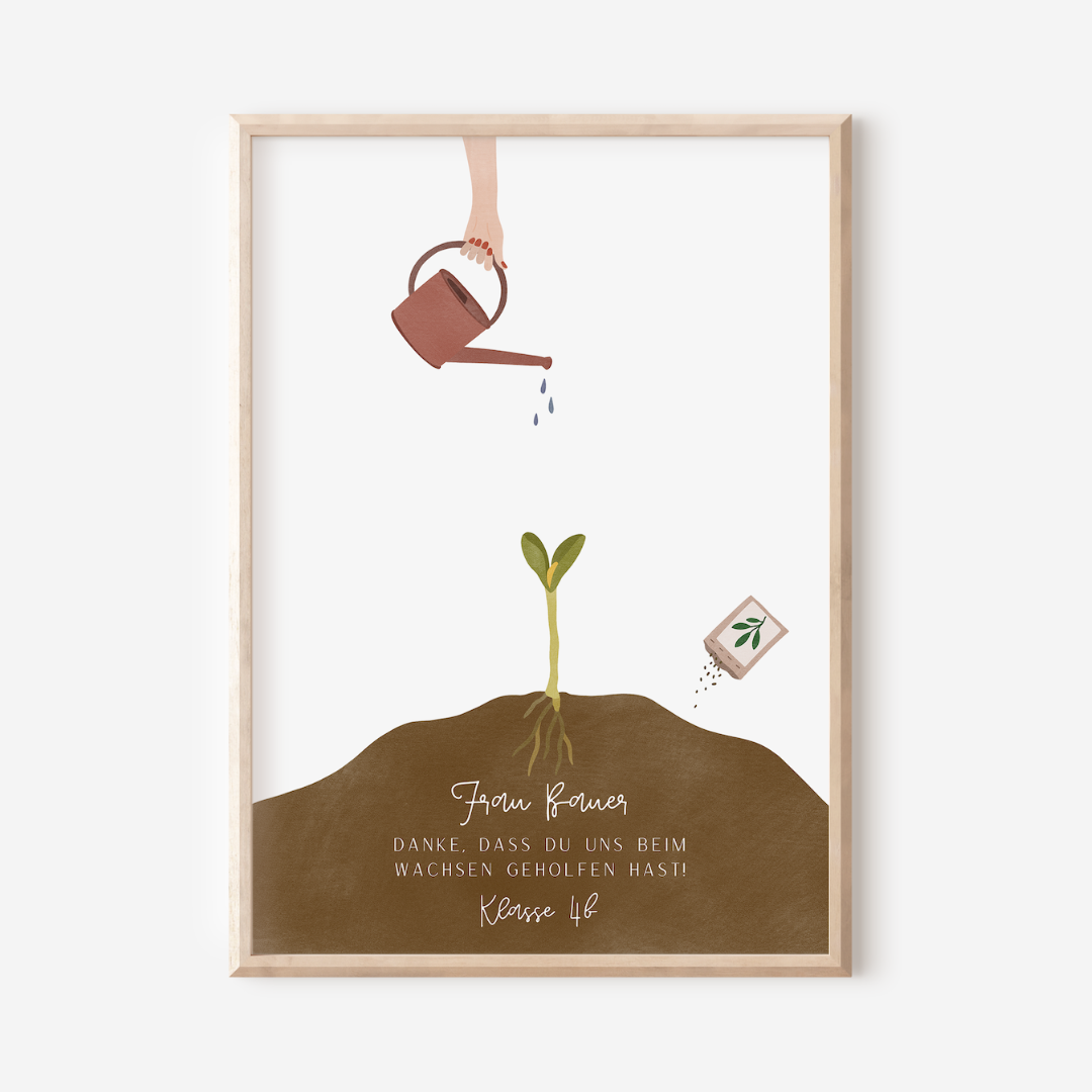 Farewell Gift Teacher Growing - Fingerprint Poster