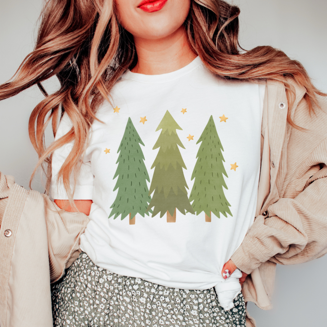 T-Shirt Weihnachtsbäume - BIOBAUMWOLLE Weihnachten Shirt Winterwald