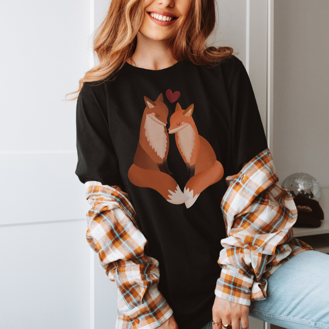 T-Shirt Füchse Liebe - BIOBAUMWOLLE Paarshirt Fuchs Geschenk