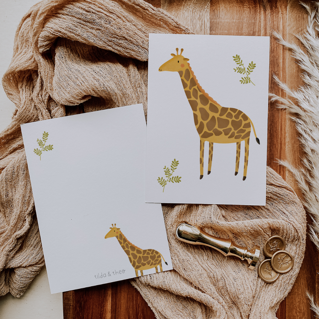 Postkarte Giraffe A6 Postkarte Kinder - Tiere Glückwünsche Geburtstag