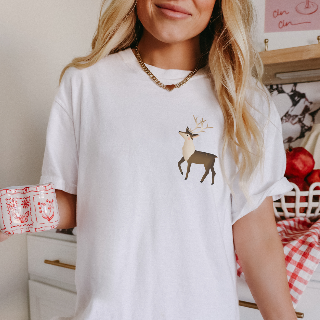 T-Shirt Rentier Norwegen - BIOBAUMWOLLE Weihnachten Skandinavien Shirt Geschenk Hirsch