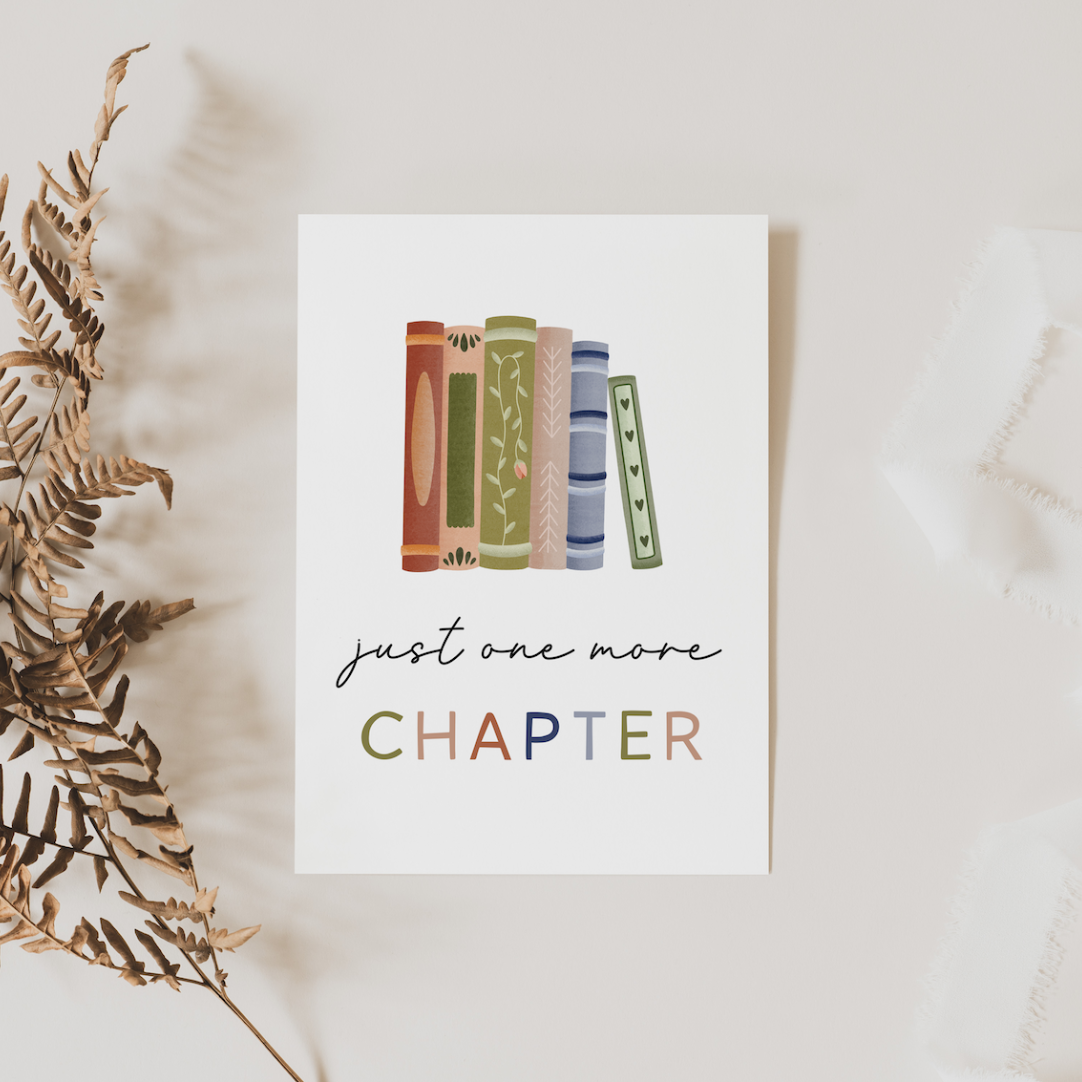 Postkarte Lesen Bücher "one more chapter" - A6 Karte Booklover