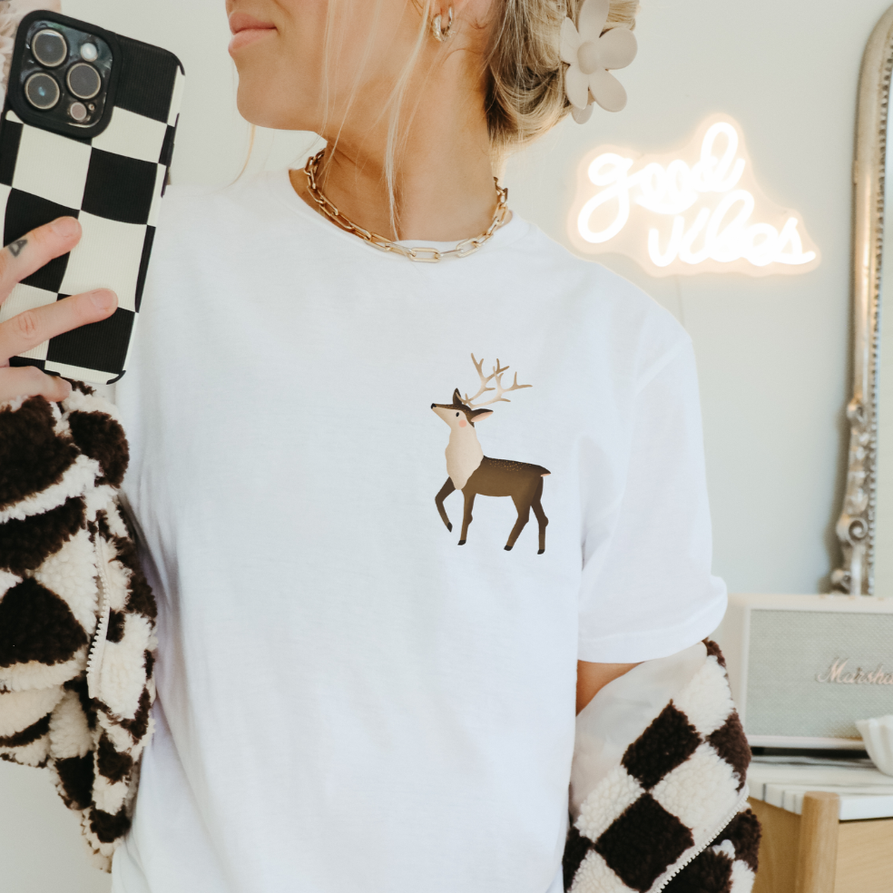 T-Shirt Rentier Norwegen - BIOBAUMWOLLE Weihnachten Skandinavien Shirt Geschenk Hirsch
