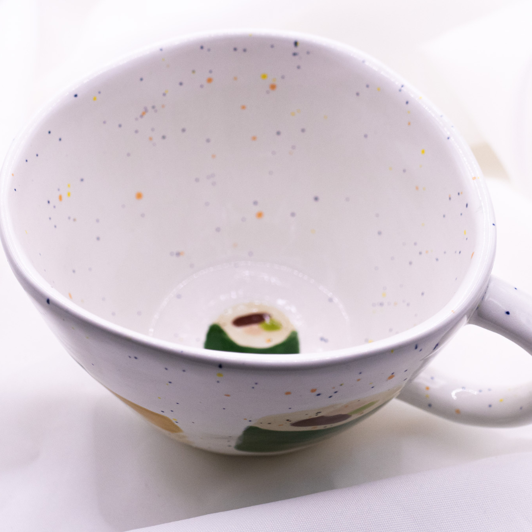 Tasse Sushi handbemalt - unregelmäßige Tasse Sushi essen Nigiri