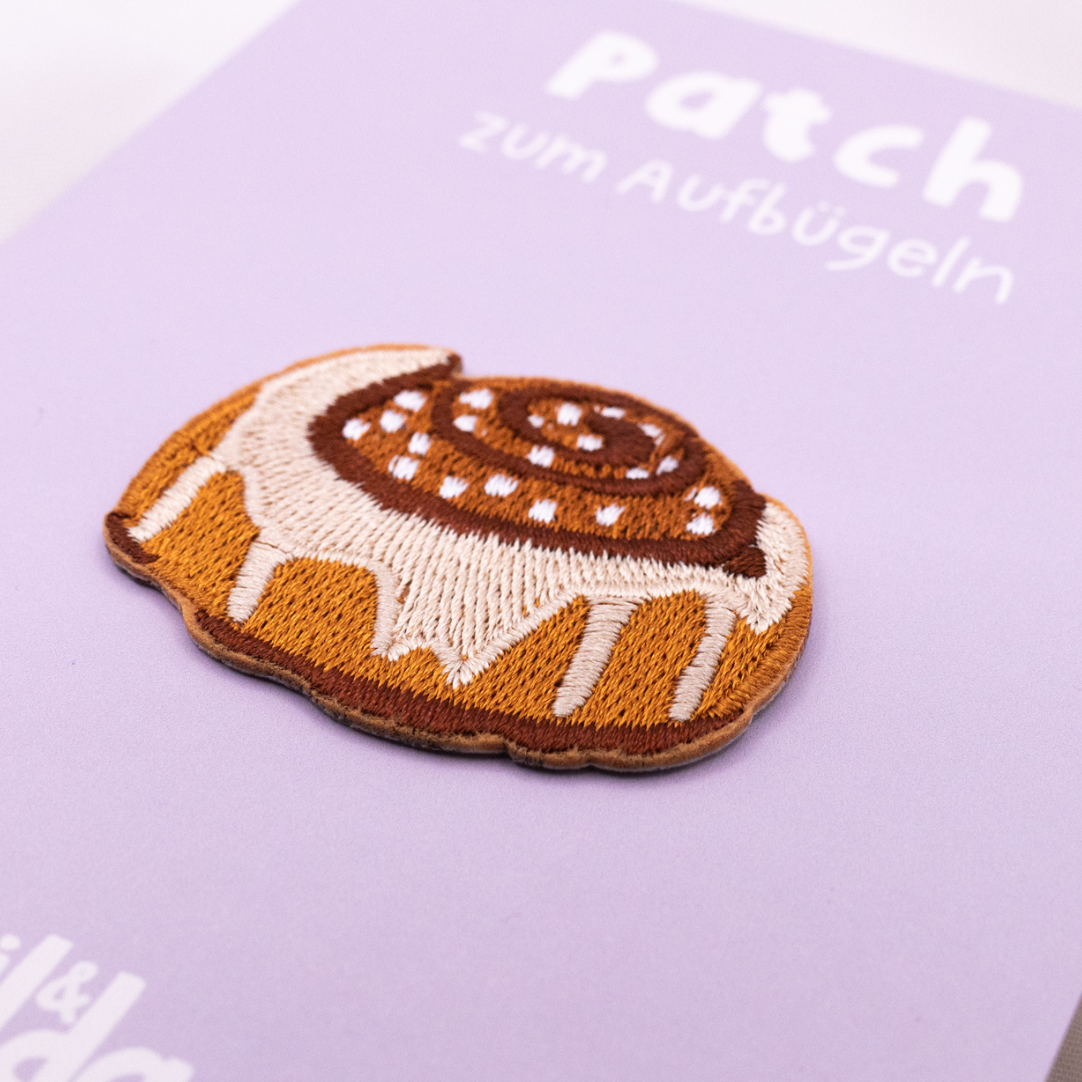 Patch Zimtschnecke Aufnäher Schweden Shirt bedrucken - Kanelbulle Geschenk Shirt verzieren Iron On Patch Schwedengeschenk