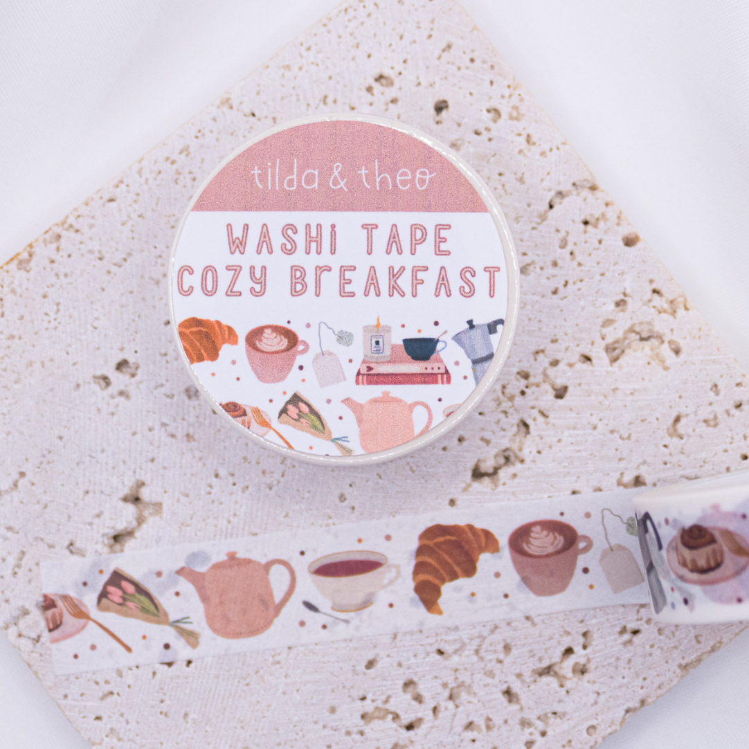 Washi Tape Frühstück Kaffee Klebeband Breakfast Pattern - Cozy Brunch Washi Tape