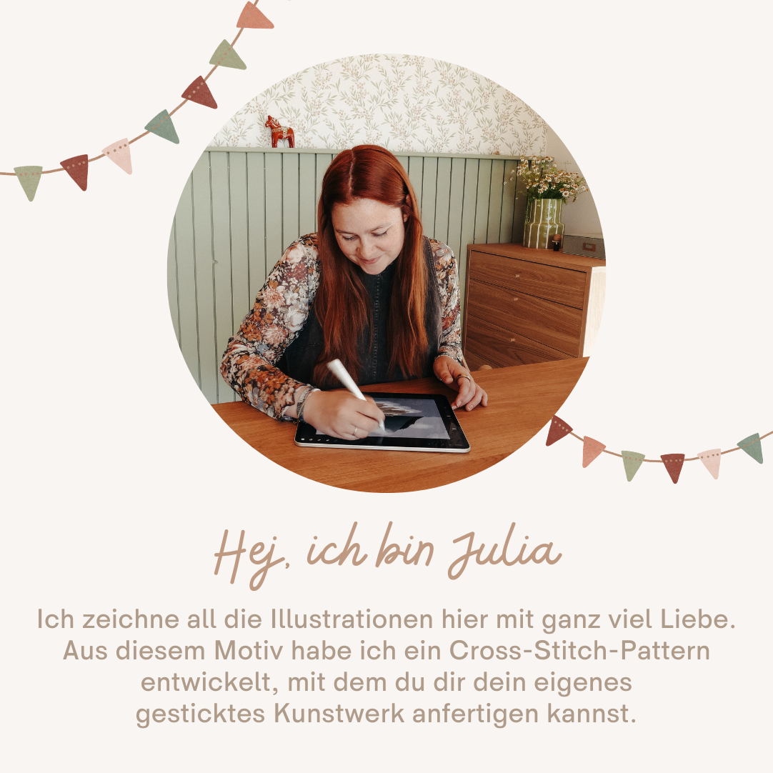 Gans Cross Stitch Pattern PDF - Frühling Blumen & Ente Kreuzstich-Vorlage DIY