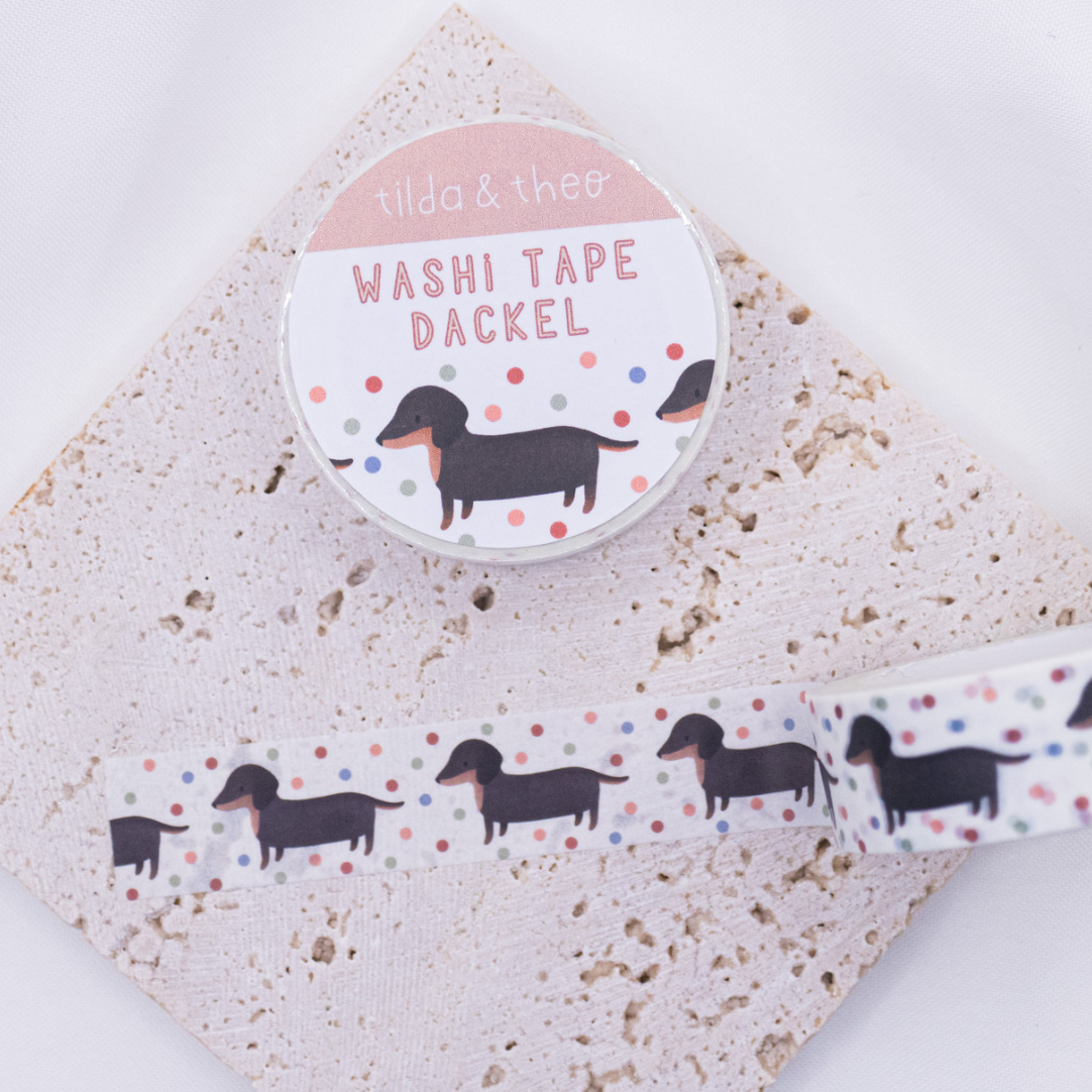 Washi Tape Dackel - Klebeband Hund Washi Tape Masking Tape Hunderasse