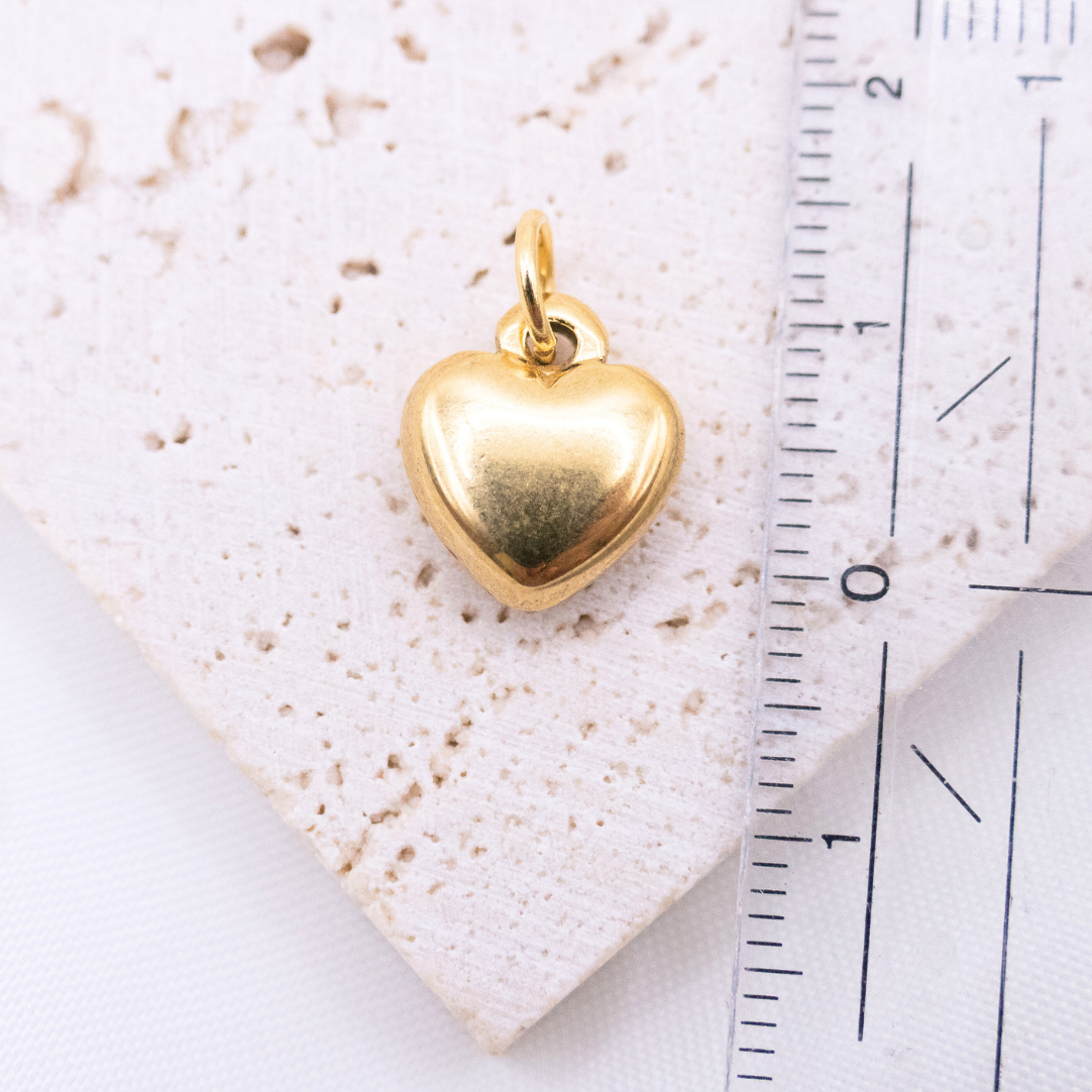 Charm Herz - Anhänger rundes Herz golden