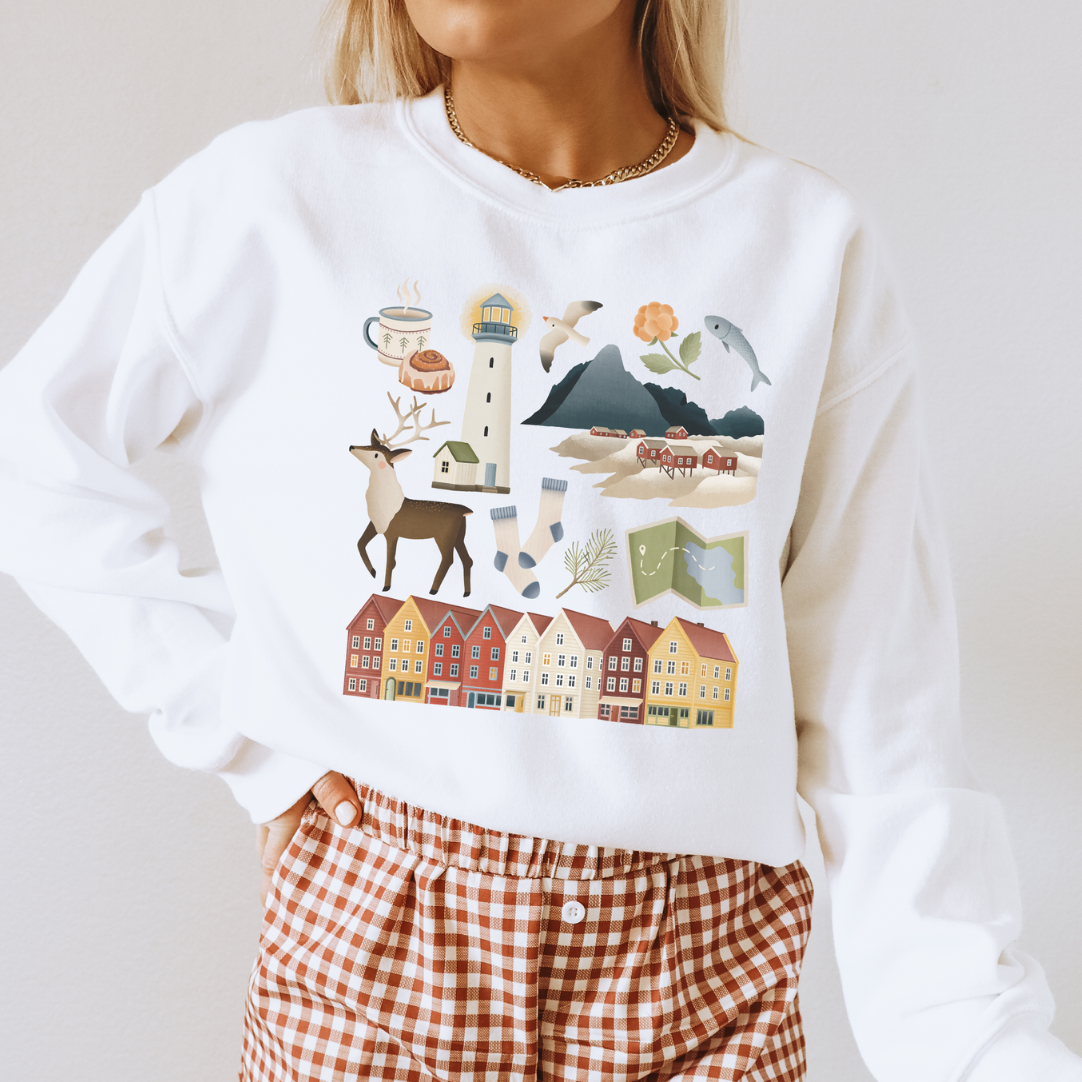 Pullover Norwegen Reise Skandinavien - Reiseshirt Cozy Sweater Lofoten Shirt Souvenir