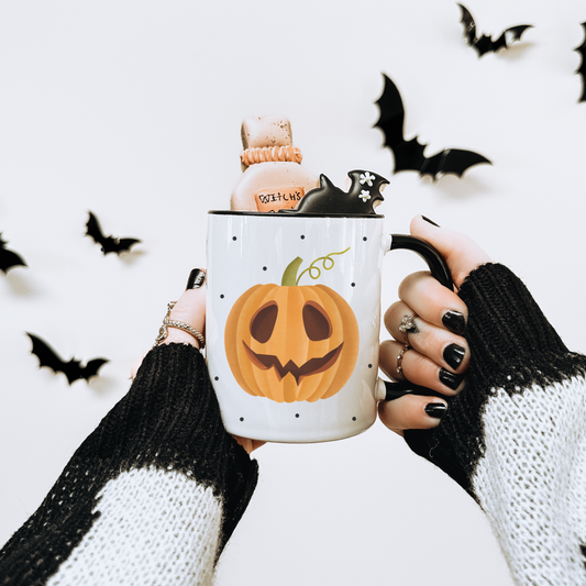 Tasse Kürbis Halloween - Herbst Tasse Kaffeetasse geschnitzer Kürbis