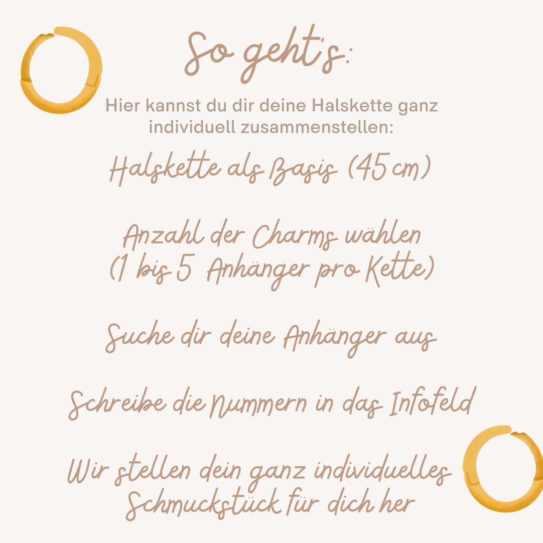Halskette mit Mix & Match Anhänger - mit Wunsch-Charms