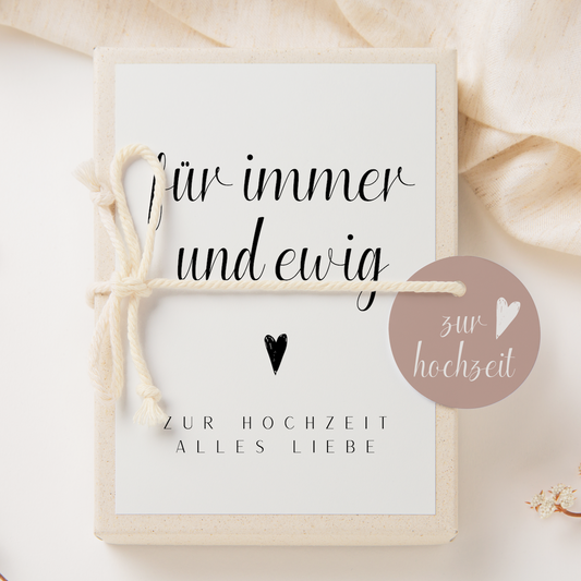 Geschenkschachtel Hochzeit schwarz/weiß - Geldgeschenk "für immer"