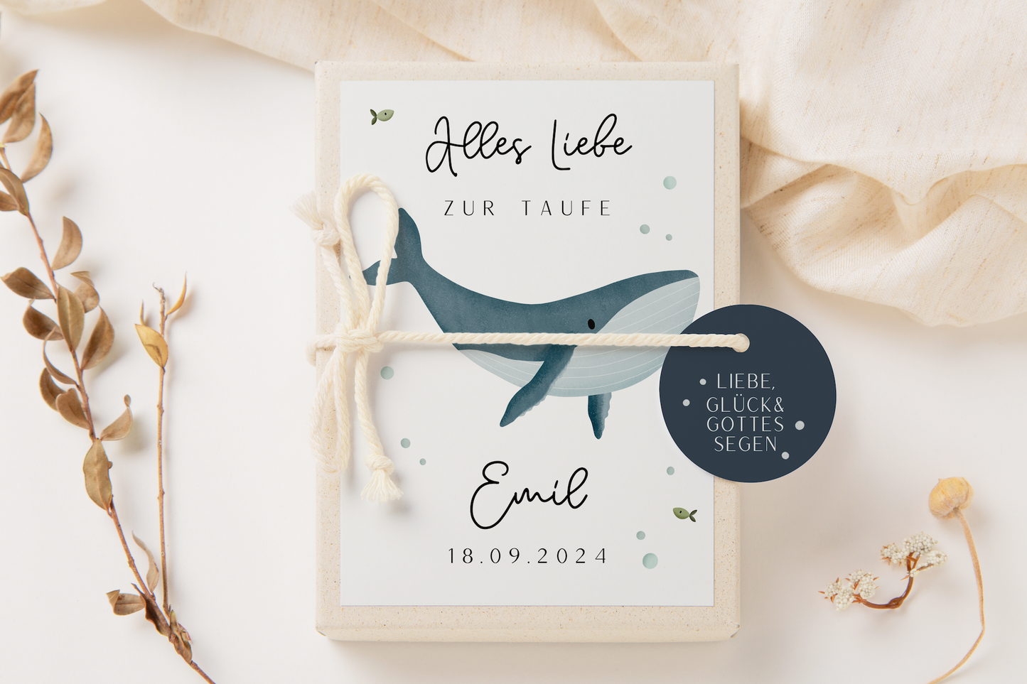 Gift box christening - whale gift of money