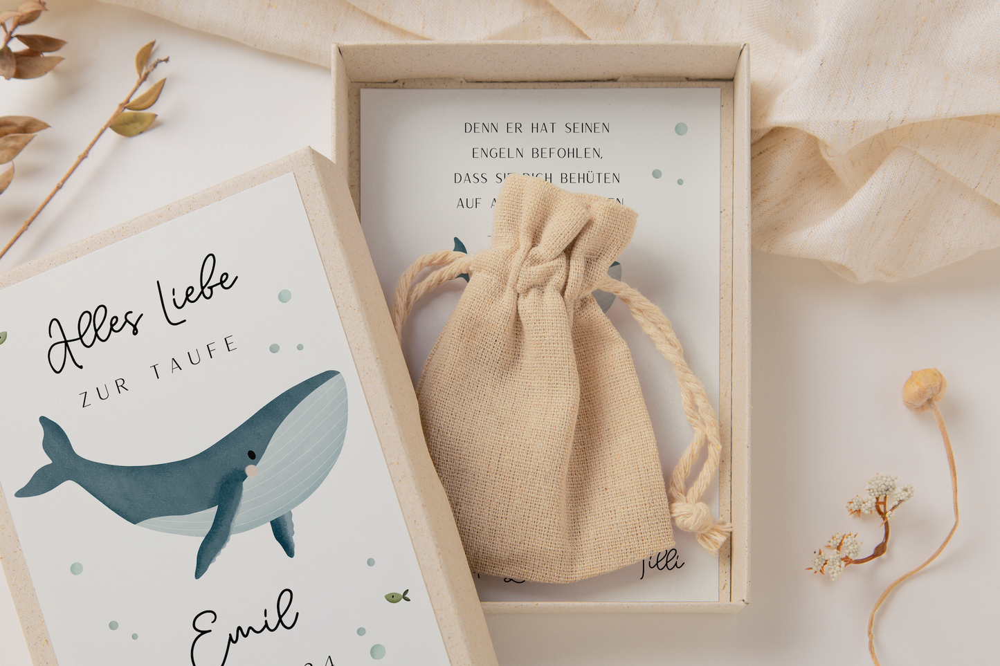 Gift box christening - whale gift of money