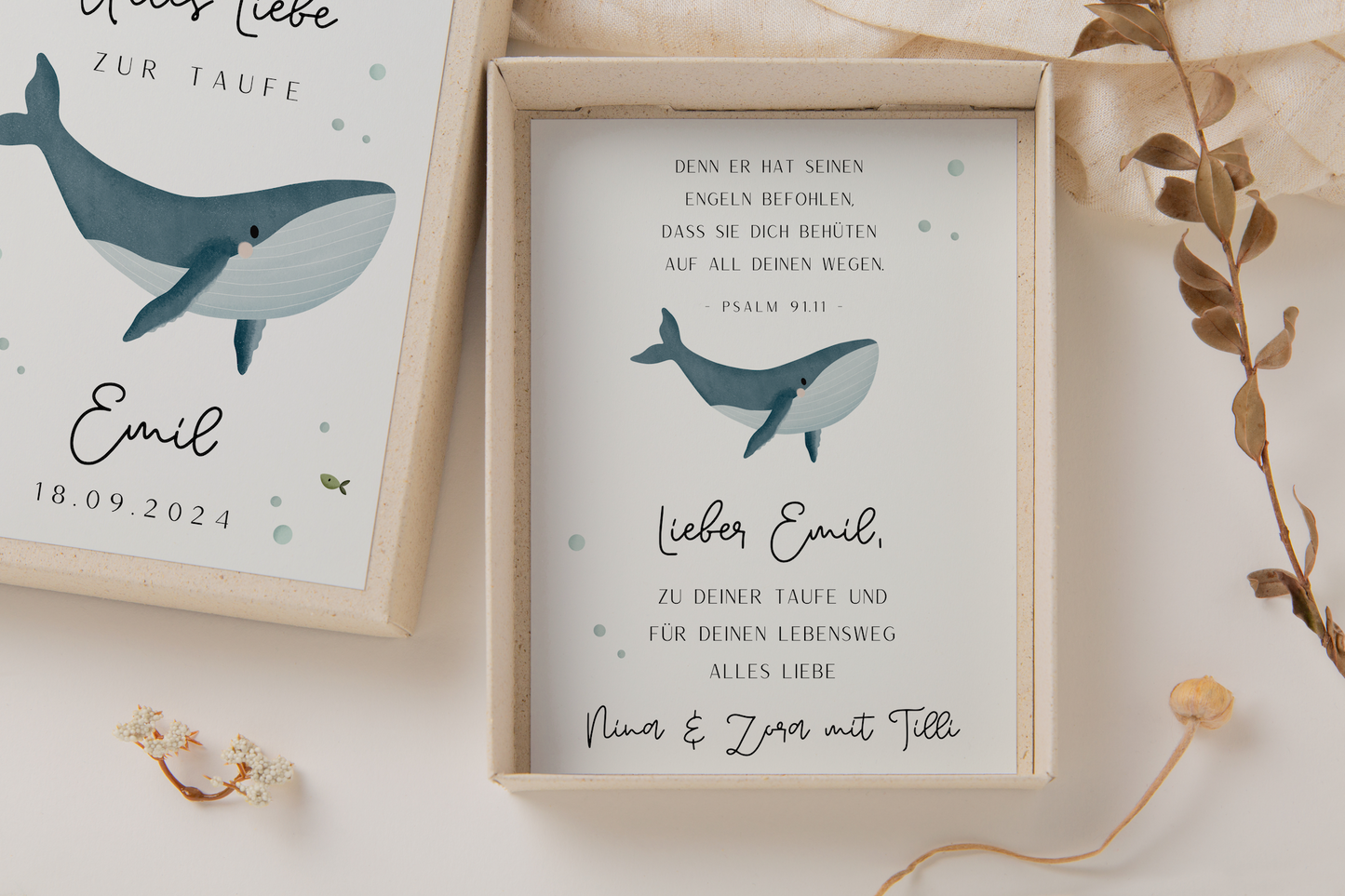 Gift box christening - whale gift of money