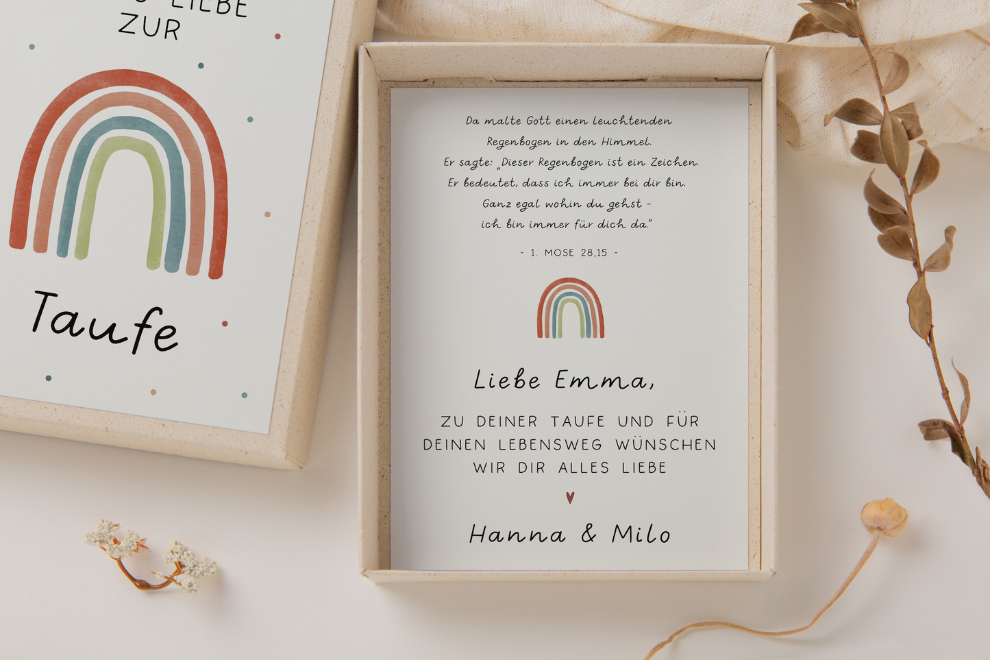 Gift box for baptism - rainbow money gift