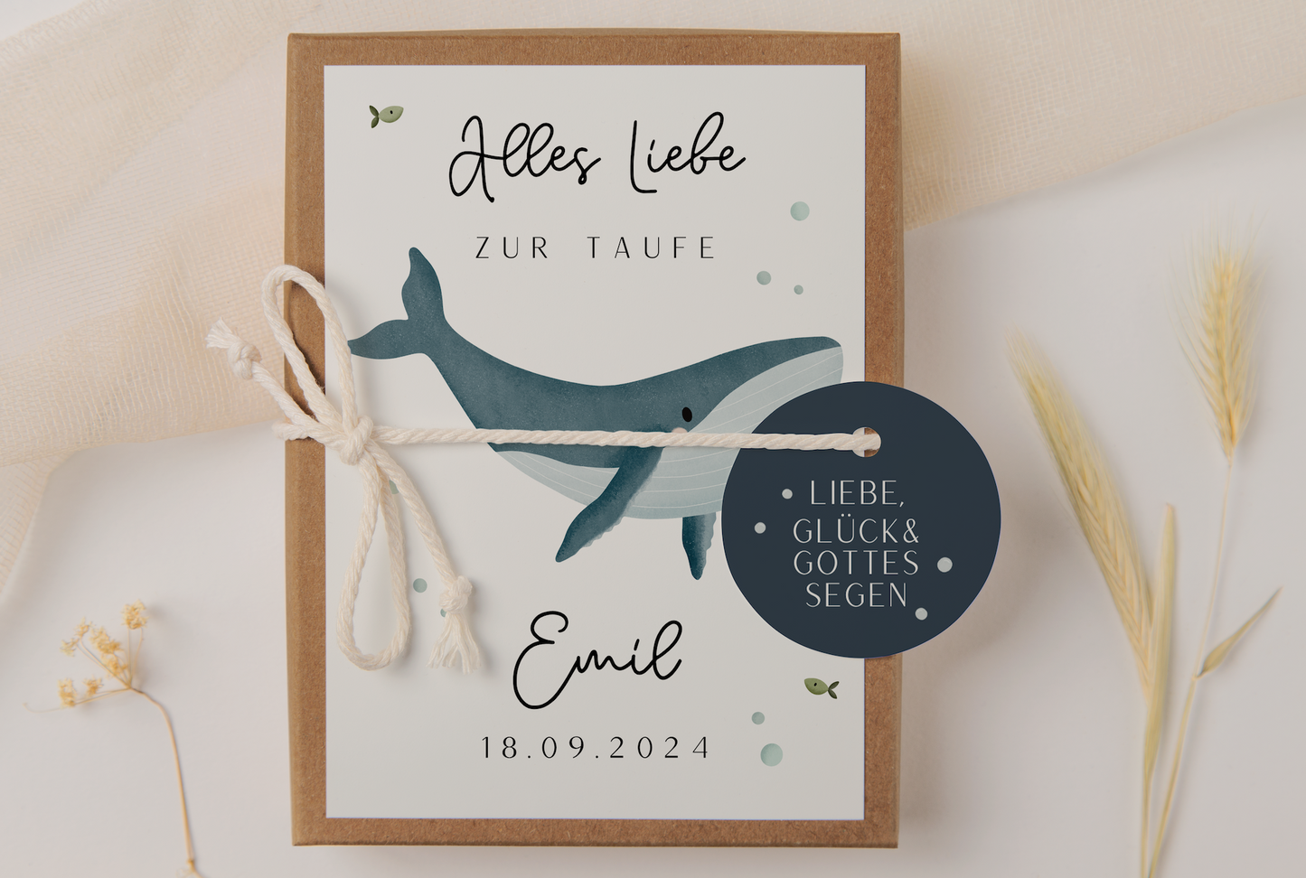 Gift box christening - whale gift of money