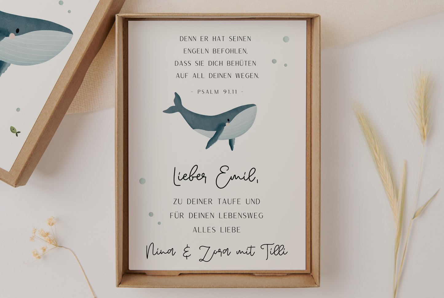 Gift box christening - whale gift of money