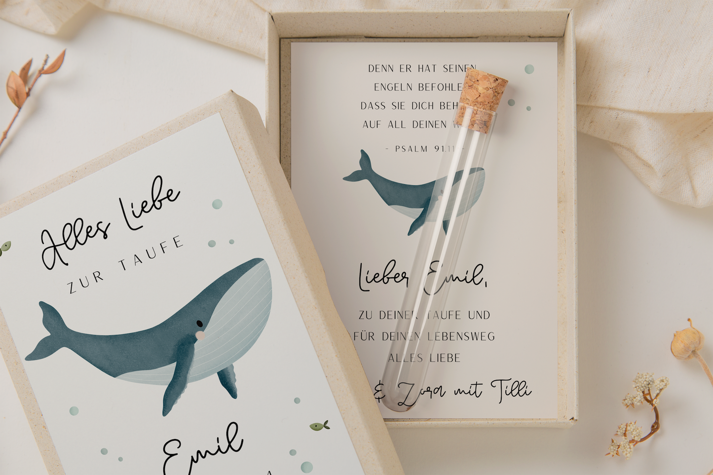 Gift box christening - whale gift of money