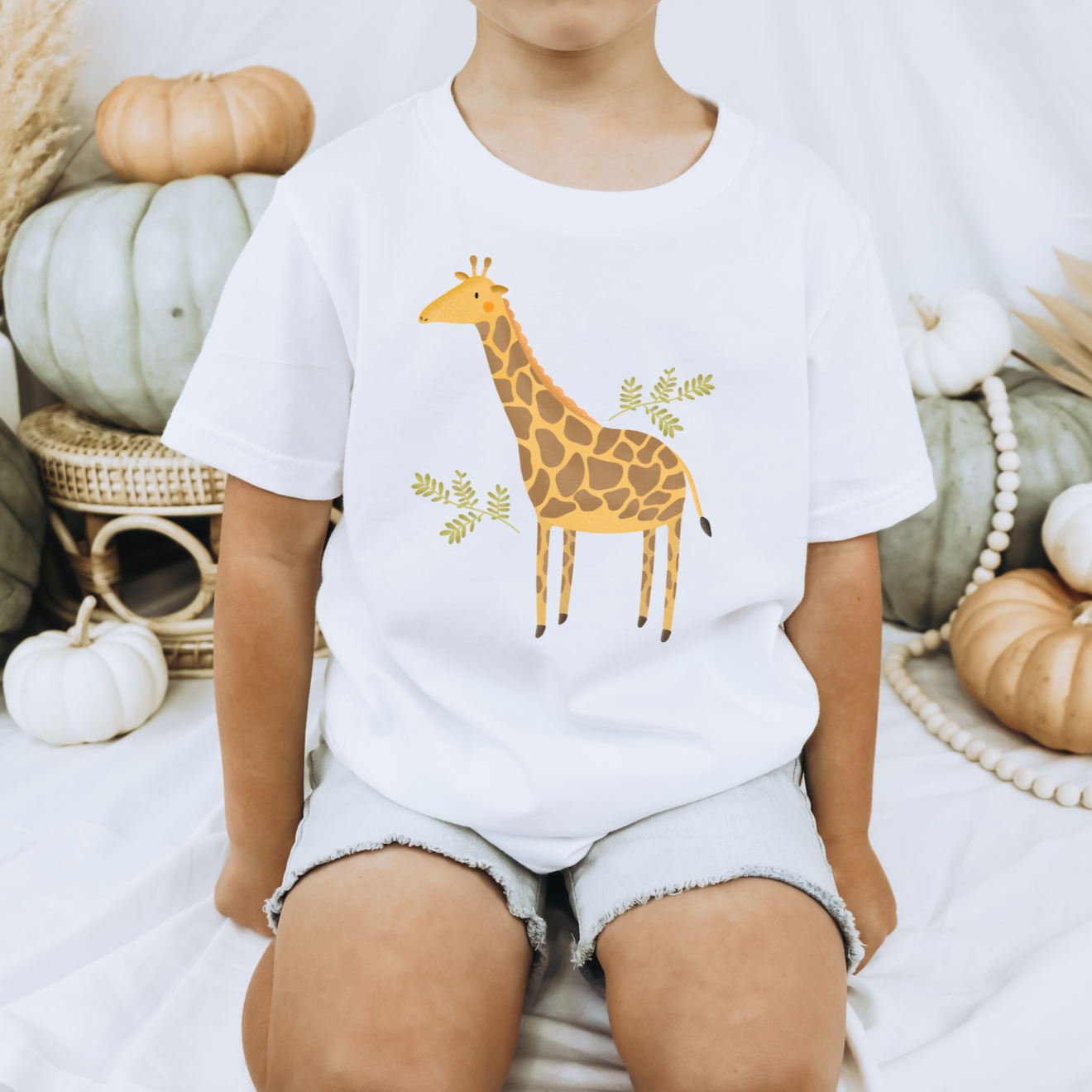 Kinder T-Shirt Giraffe BIOBAUMWOLLE - Niedliches Giraffen Shirt für Kinder - Kindershirt