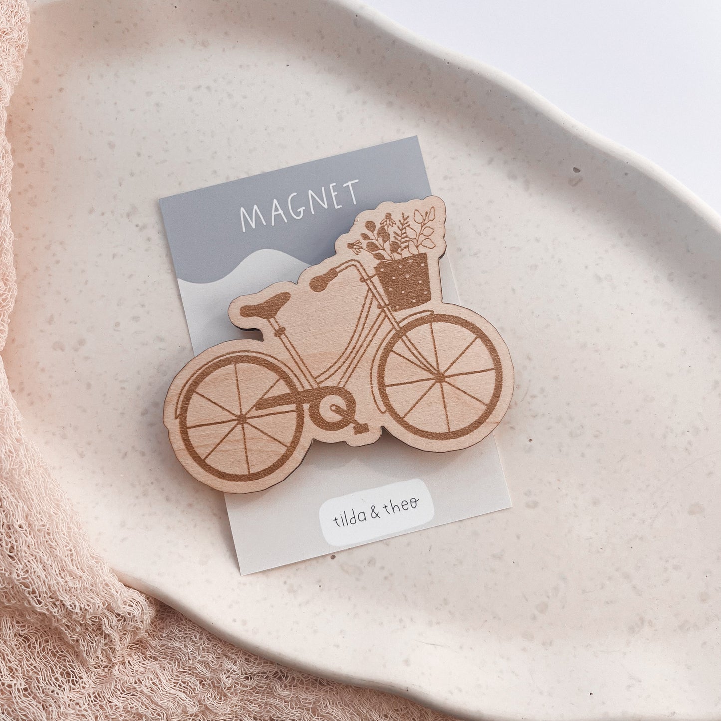 Magnet Fahrrad Holz - Kühlschrankmagnet Fahrrad Geschenk