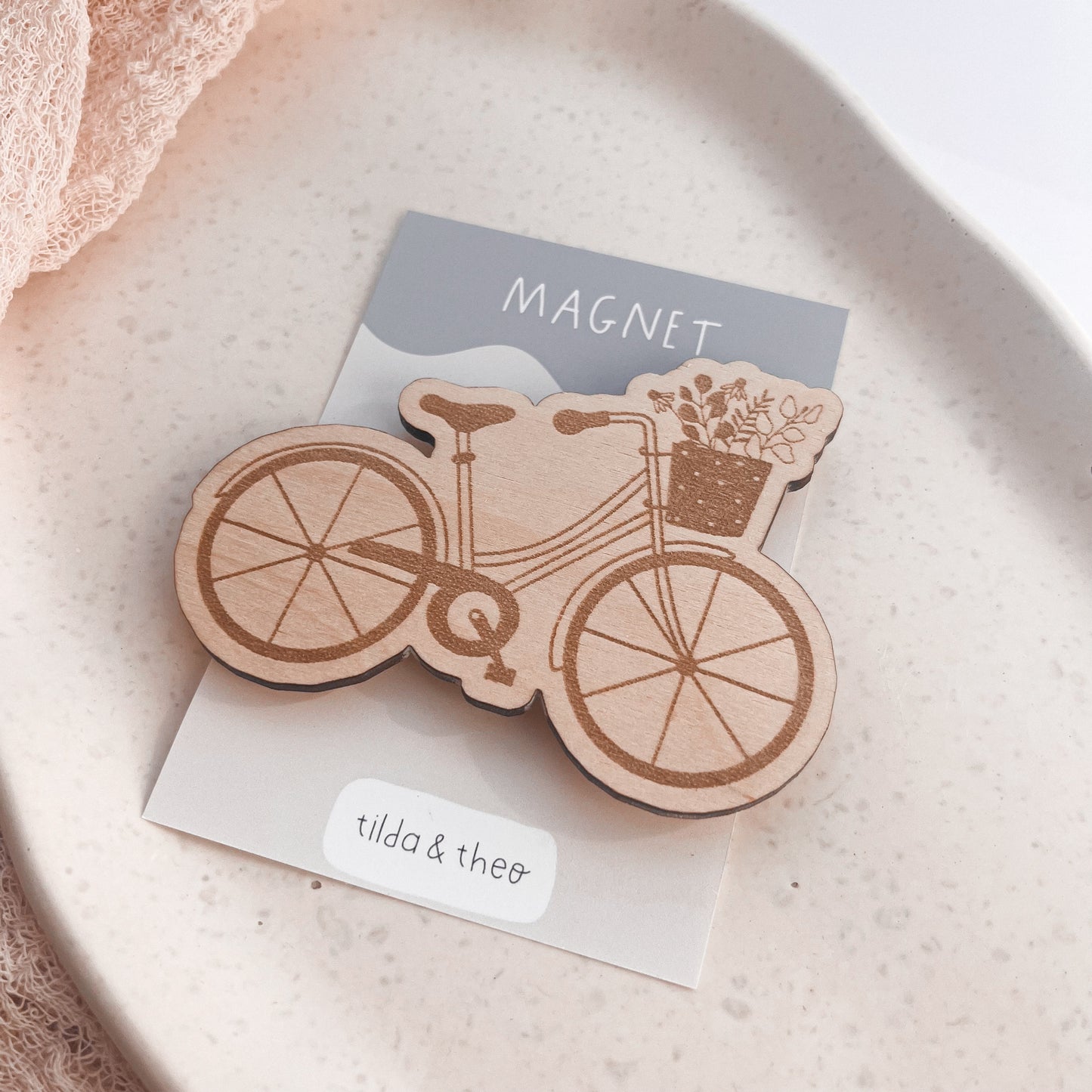 Magnet Fahrrad Holz - Kühlschrankmagnet Fahrrad Geschenk