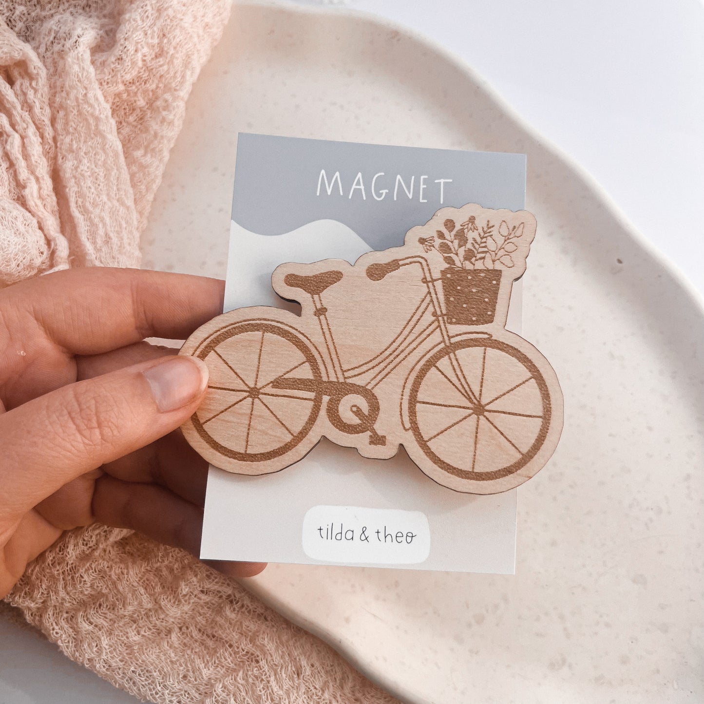 Magnet Fahrrad Holz - Kühlschrankmagnet Fahrrad Geschenk