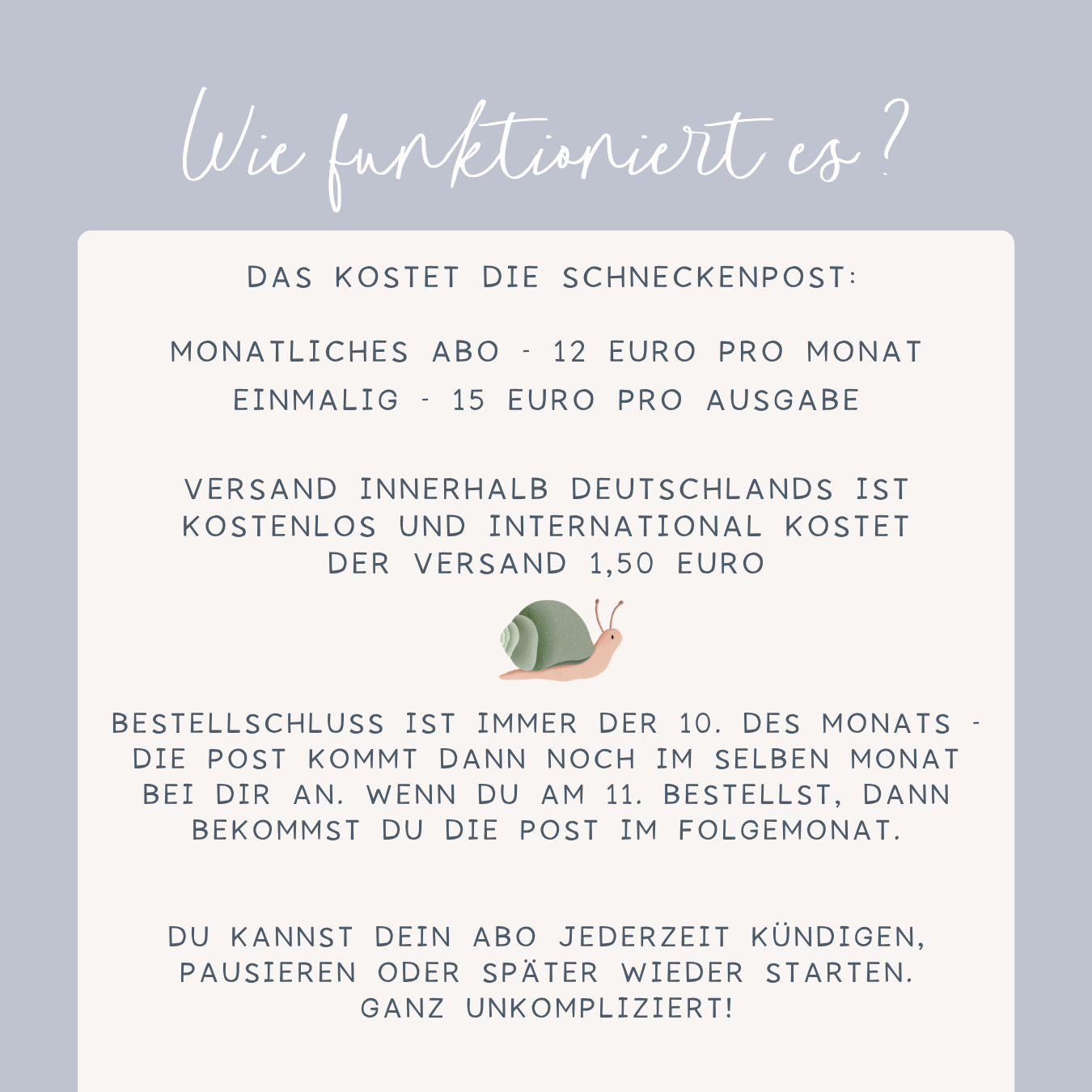 Schneckenpost von Tilda & Theo - Unser Snail Mail Club