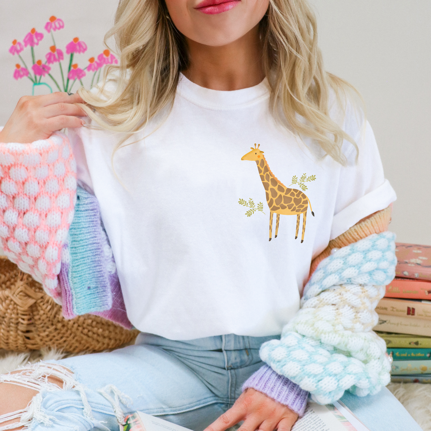 T-Shirt Giraffe BIOBAUMWOLLE - Geschenk Wildtiere Shirt
